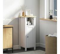 Kleankin Narrow Bathroom Storage Cabinet with Open Shelf, White Kleankin White