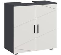 Kleankin Bathroom Vanity Unit, Pedestal Sink Cabinet With Shelf, Light Grey, Grey