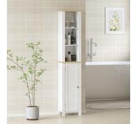 kleankin Slim Bathroom Storage Unit with Open Compartment, White, White