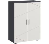 kleankin Small Bathroom Cabinet, Bathroom Storage Cabinet with 2-Doors Cupboard, 2 Adjustable Shelves and Soft Close Mechanism, Grey