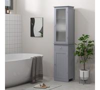 Kleankin Storage Cabinet Organizer Tower With Shelves & Drawer, Grey