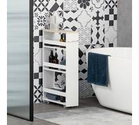 Kleankin Storage Trolley With Wheels And Handle, White