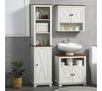 kleankin Tall Bathroom Cabinet Storage Cupboard with Door - Adjustable Shelves | TJ Hughes
