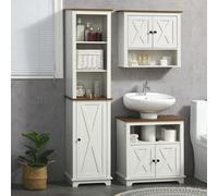 kleankin Bathroom Cabinet, Tall Storage Cabinet with Door and Adjustable Shelves, 39.5 x 30 x 160 cm, White