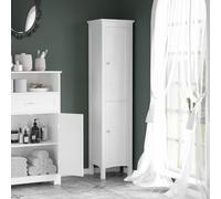 Kleankin Tall Bathroom Cabinet With Adjustable Shelves, Double Door, White