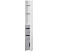Kleankin Tall Bathroom Storage Cabinet Freestanding Linen Tower Cabinet in Grey Kleankin Grey