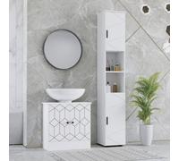 kleankin Tall Bathroom Storage Cabinet, Slim Bathroom Cabinet with Soft Close, White