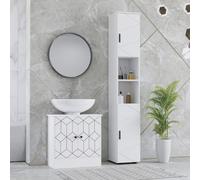 Tall Bathroom Storage Cabinet with Soft Close Mechanism, White Kleankin White One Size