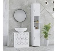Kleankin Tall Bathroom Storage Cabinet with Soft Close Mechanism, White Kleankin White