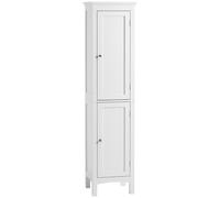 kleankin Tall Bathroom Storage Unit, Slim Bathroom Cabinet with Adjustable Shelves and Double Door, White