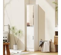 Kleankin Tall Mirrored Bathroom Cabinet With Adjustable Shelf White