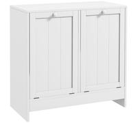 Kleankin Tilt-out Laundry Storage Cabinet With 2 Compartment Hampers - White | TJ Hughes