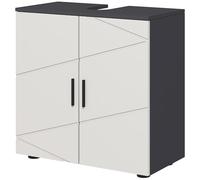 kleankin Under Sink Bathroom Cabinet, Bathroom Vanity Unit, Basin Storage Cupboard with Double Doors and Shelf, 10W x 20Dcm U Cut-Out, Light Grey