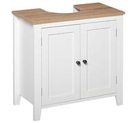 Kleankin Bathroom Pedestal Under Sink Cabinet Floor W/ Storage Shelf Double Door
