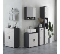 Kleankin Under Sink Cabinet with Double Doors & Shelf 60 x 30 x 60 cm Grey in Light Grey Kleankin Light Grey 60 x 30 x 60 cm
