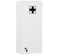 kleankin Wall medicine cabinet with lock, 5 shelves and adjustable shelves, wood and glass, white, 30x20x70cm