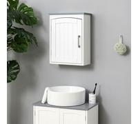 kleankin Wall Mounted Bathroom Cabinet w/ Adjustable Shelf, Light Grey, Grey