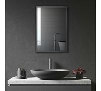 Kleankin Wall Mounted Bathroom Cabinet with Mirror & Storage Shelves in Black Kleankin Black