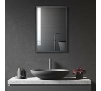 Kleankin Wall Mounted Bathroom Cabinet with Mirror & Storage Shelves in Black Kleankin Black