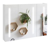 kleankin Wall Mounted Bathroom Storage Cupboard with Light - Mirror and Shelf | TJ Hughes