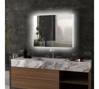 Kleankin Wall Mounted Bathroom Cupboard W/ Mirror, LED Light, White