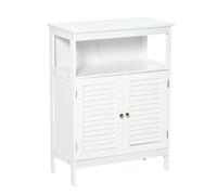 kleankin Wooden Bathroom Floor Cabinet with Door Corner Storage