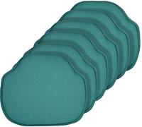 Klear Vu Gripper Omega Non-Slip Windsor Chair Cushions with Skid-Proof Seat Pad for Dining Room, Kitchen, and Office Use, 16x15 Inches, 6 Count (Pack of 1), Teal