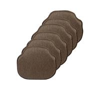 Klear Vu Gripper Omega Non-Slip Windsor Chair Cushions with Skid-Proof Seat Pad for Dining Room, Kitchen, and Office Use, 16x15 Inches, 6 Count (Pack of 1), Chestnut