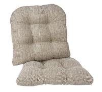Klear Vu Gripper Universal Non-Slip Overstuffed Dining Chair Cushion, 41% Acrylic, 39P% Polyester, And 20% Polypropylene, Waffle Natural, 2 Count (Pack of 1)