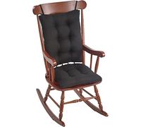 Klear Vu Omega Non-Slip Rocking Chair Cushion Set with Thick Padding and Tufted Design, Includes Seat Pad & Back Pillow with Ties for Living Room Rocker, 17x17 Inches, 2 Piece Set, Midnight