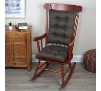Klear Vu Omega Non-Slip Rocking Chair Cushion Set with Thick Padding and Tufted Design, Includes Seat Pad & Back Pillow with Ties for Living Room Rocker, 17x17 Inches, 2 Piece Set, Chestnut