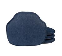 Klear Vu Omega Non-Slip Windsor Chair Cushions with Skid-Proof Seat Pad for Dining Room, Kitchen, and Office Use, 16x15 Inches, Polyester polypropylene blend Fabric, Indigo, 4 Count (Pack of 1)