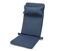 Klear Vu Rumba Adirondack Outdoor Chair Cushion with Ties for Patio Furniture, Water-Repellant and UV Resistant, Premium Fabric, Back Pillow and Headrest, 20"x20", 3 Piece Set, Indigo
