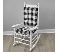 Klear Vu Solarium Indoor/Outdoor Rocking Chair Pad Seat and Seatback Cushion Set, 2 Piece, Black