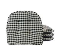 Klear Vu Tufted Non-Slip Dining Chair Pad Cushions, 4 Pack, Gingham Black 4 Count