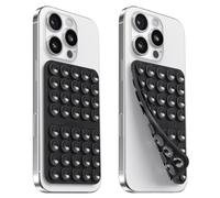 Klearlook Silicone Suction Phone Case, 2 Pack Double Sided Suction Phone Case with Higher Suction for Cell Phone, Hands-Free Calling, Selfie and Video Holder, Black