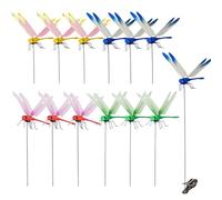 Kleeblatt Dragonfly Clip Bug Repellent 12pcs - DIY Dragon Fly Clips for Bugs Repellent, Hair Accessories, Garden Decor, Outdoor Decorative Stakes - Ideal for Garden & Patio Enhancement (in Bags)