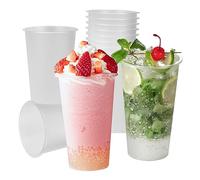 Kleemeiero Pack of 50 Drinking Cups 500 ml Party Cups Set Plastic Cups Beer Cups Plastic Cups Shatterproof Reusable Cups Transparent Clear Serving Cups for Drinks Parties, Birthday, Wedding