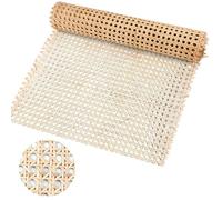 Kleemeiero Rattan Webbing 40 x 100 cm Cane Webbing Rattan Roll Natural Rattan Fabric Roll Woven Open Rattan Wicker Furniture Viennese Wicker Woven Rattan Sheet for Furniture Chairs Cabinets