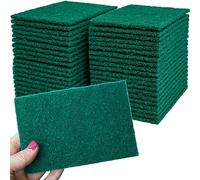 KLEEN HANDLER Green Medium Duty Cleaning Pads - Medium Duty Kitchen Scrub Sponges, Scouring Pads for Washing Dishes, Bathroom, Restaurant Cleaning Sponge, Household General Cleaning (Pack of 40)