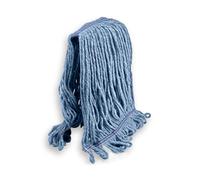 KLEEN HANDLER Heavy Duty Commercial Mop Head Replacement, Wet Industrial Cotton Looped End String Cleaning Mop Head Refill, Blue Mop, Universal Headband