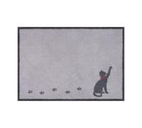 Turtle Mat Cat Walk Grey 60x85cm, inside and outside, washable, with multi-grip backing, grey