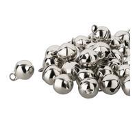 Kleenes TH Pack of 100 Small Copper Bells 11 x 7 mm, Silver-Coloured, 11 x 7 mm