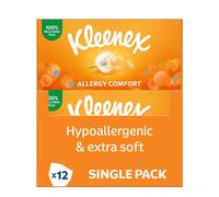 Kleenex Allergy Comfort Tissues - Pack of 12 Tissue Boxes- Hayfever Allergy Comfort Tissues - Extremely Gentle, Perfect for Hay Fever Symptoms
