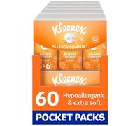 Kleenex® Allergy Comfort Travel Pocket Facial Tissues - Multipack 60 Pocket Tissue Packs - Extremely Gentle For Hayfever and Allergy Symptoms
