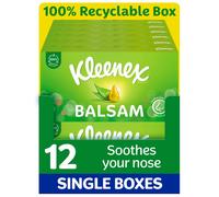 Kleenex? Balsam Facial Tissues - Pack of 12 Tissue Boxes - Balm Tissues Protect and Soothe Your Nose When You've Got a Cold - Balmcare? with Aloe