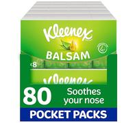 Kleenex® Balsam Pocket Tissues - 80 Pocket Packs of Travel Tissues - Balmcare to Protect and Soothe Your Nose for Cold & Flu