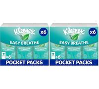 Kleenex® Easy Breathe Travel Pocket Tissues - Natural Menthol and Eucalyptus - 6 Pocket Packs (Pack of 2)