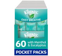Kleenex? Easy Breathe Travel Pocket Tissues - Natural Menthol and Eucalyptus - 60 Pocket Packs