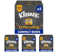 Kleenex Extra Large Facial Tissue in Compact Box - Pack of 8-100% Recyclable Packaging (88 Tissues Total)